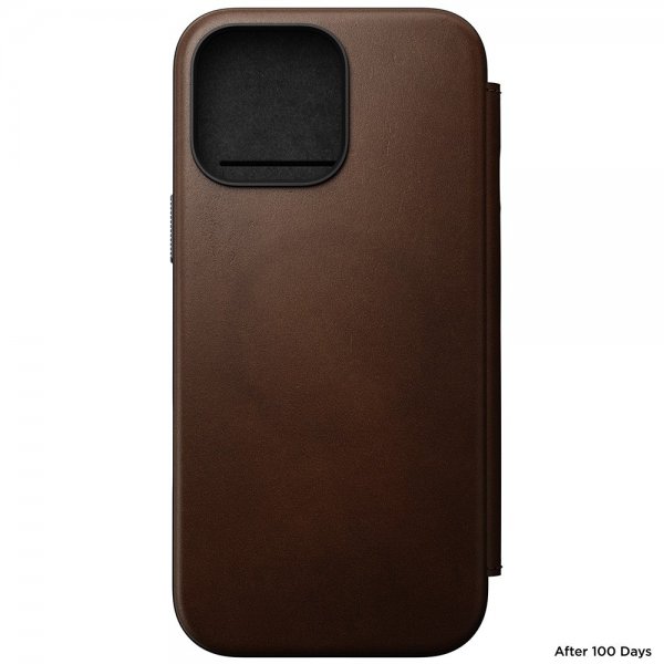 Nomad iPhone 16 Pro Max Fodral Modern Leather Folio Brun