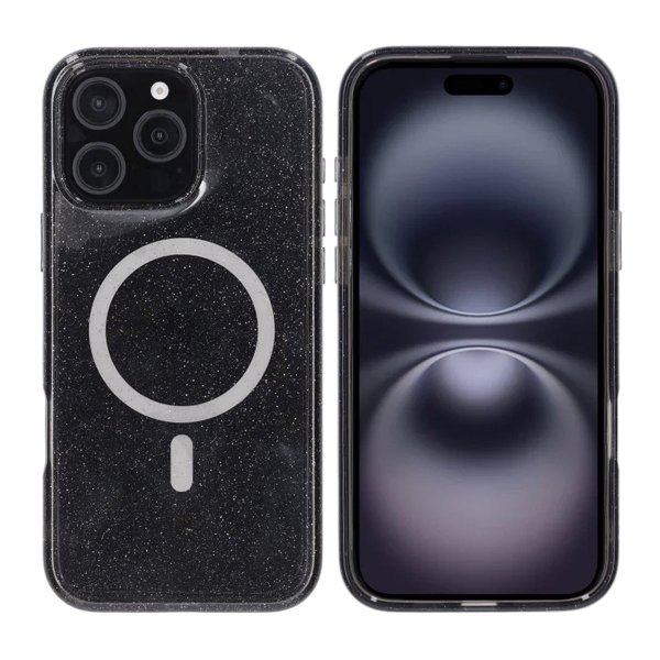 Rvelon iPhone 16 Pro Max Skal Glitter MagSafe Svart