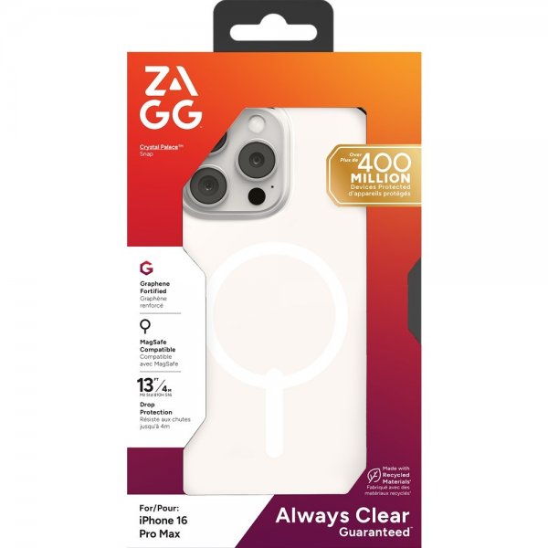 ZAGG iPhone 16 Pro Max Skal Crystal Palace Snap Transparent