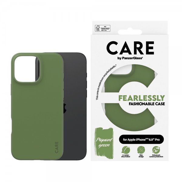 CARE by PanzerGlass iPhone 16 Pro Max Skal Fashionable Grön