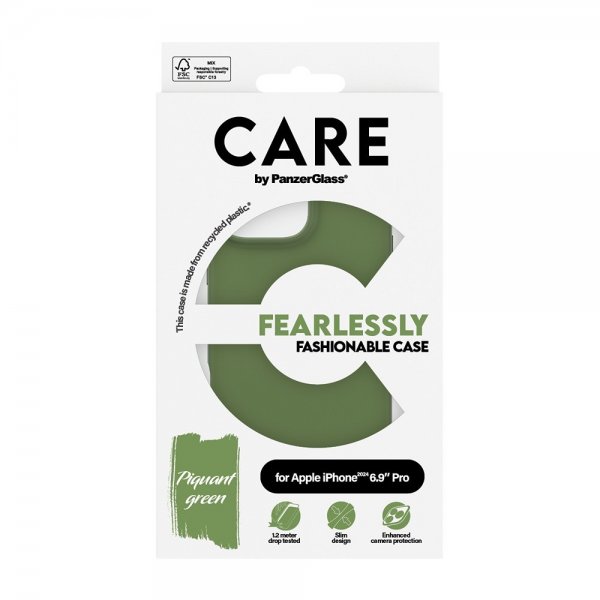 CARE by PanzerGlass iPhone 16 Pro Max Skal Fashionable Grön