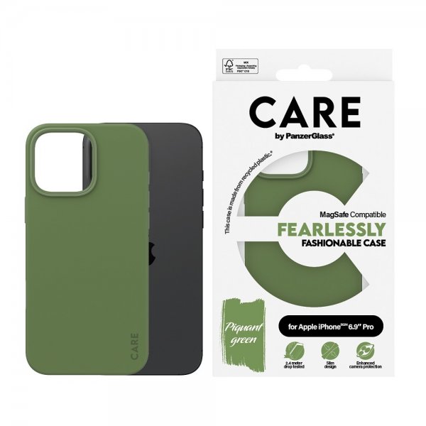 CARE by PanzerGlass iPhone 16 Pro Max Skal Fashionable MagSafe Grön