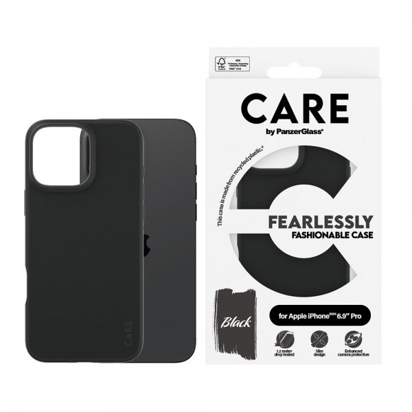 CARE by PanzerGlass iPhone 16 Pro Max Skal Fashionable Svart