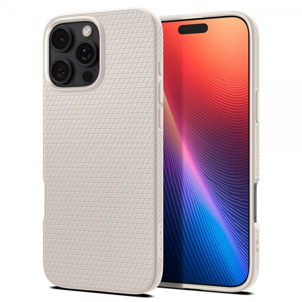 Spigen iPhone 16 Pro Max Skal Liquid Air Natural Titanium
