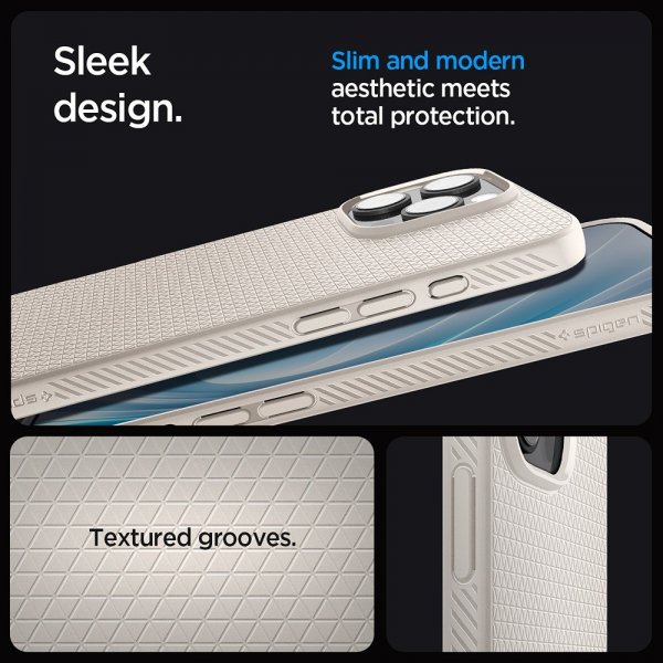 Spigen iPhone 16 Pro Max Skal Liquid Air Natural Titanium