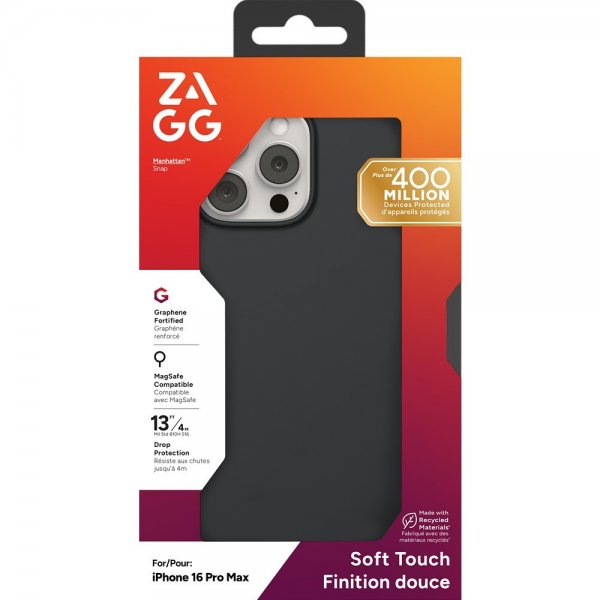 ZAGG iPhone 16 Pro Max Skal Manhattan Snap Svart