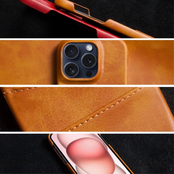 iPhone 16 Pro Max Skal med två Kortfack Mörkbrun