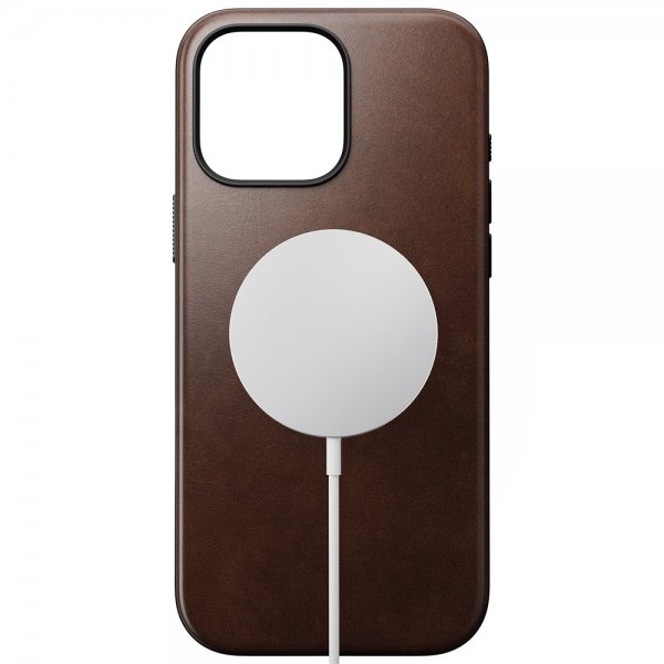 Nomad iPhone 16 Pro Max Skal Modern Leather Case Horween Rustic Brown