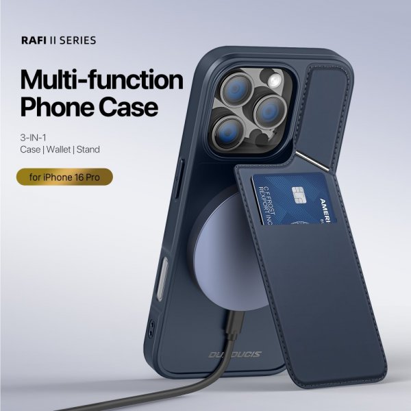 Dux Ducis iPhone 16 Pro Max Skal Rafi II Series MagSafe Blå