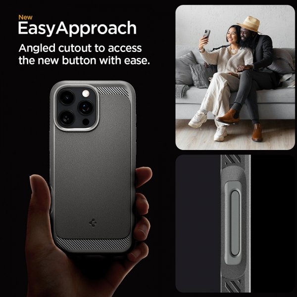Spigen iPhone 16 Pro Max Skal Rugged Armor MagFit Grå