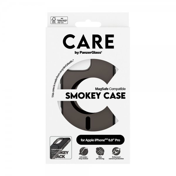 CARE by PanzerGlass iPhone 16 Pro Max Skal Smokey MagSafe Svart