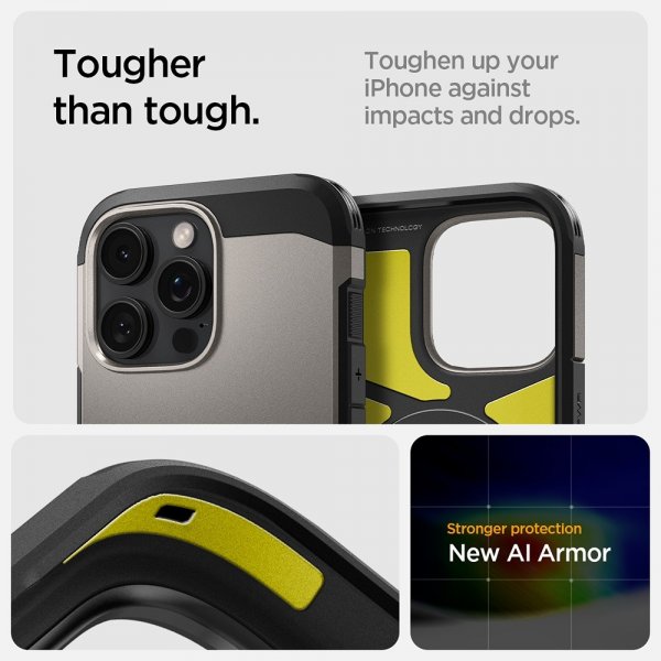 Spigen iPhone 16 Pro Max Skal Tough Armor MagFit Gunmetal