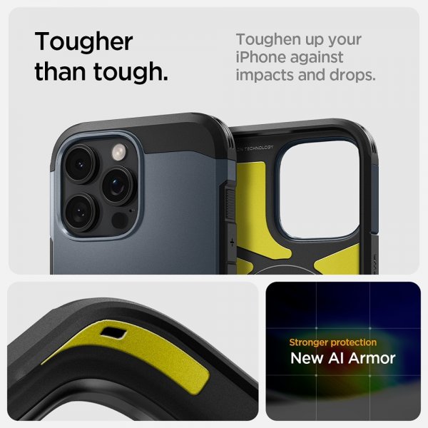 Spigen iPhone 16 Pro Max Skal Tough Armor MagFit Metal Slate