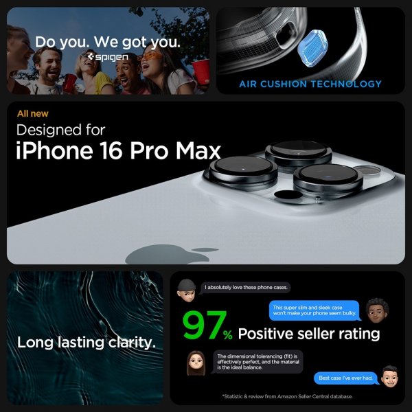 Spigen iPhone 16 Pro Max Skal Ultra Hybrid Crystal Clear
