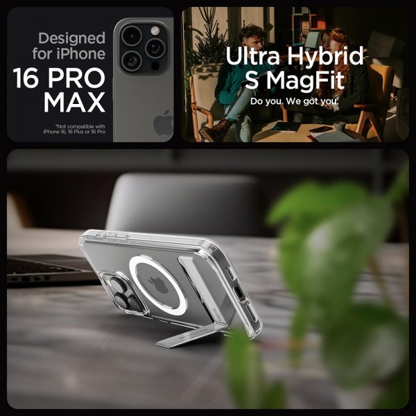 Spigen iPhone 16 Pro Max Skal Ultra Hybrid S MagFit Crystal Clear