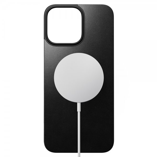 Nomad iPhone 16 Pro Max Skin Magnetic Leather Back Svart