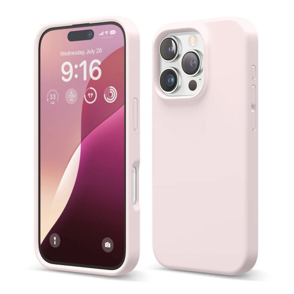 Rvelon iPhone 16 Pro Skal Silikon Rosa