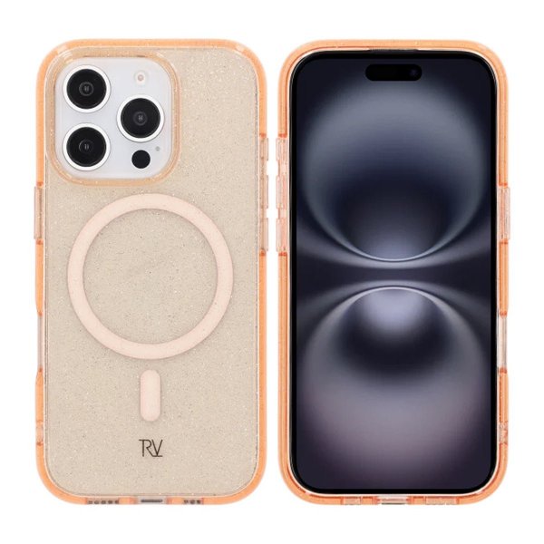 Rvelon iPhone 16 Pro Skal Glitter MagSafe Guld
