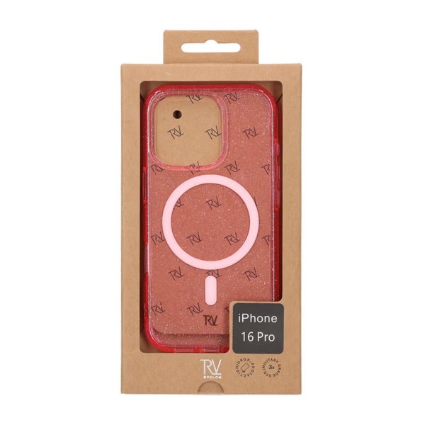 Rvelon iPhone 16 Pro Skal Glitter MagSafe Rosa