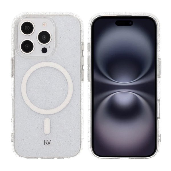 Rvelon iPhone 16 Pro Skal Glitter MagSafe Vit