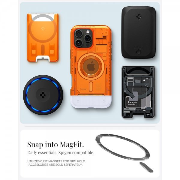 Spigen iPhone 16 Pro Skal Classic C1 MagFit Tangerine
