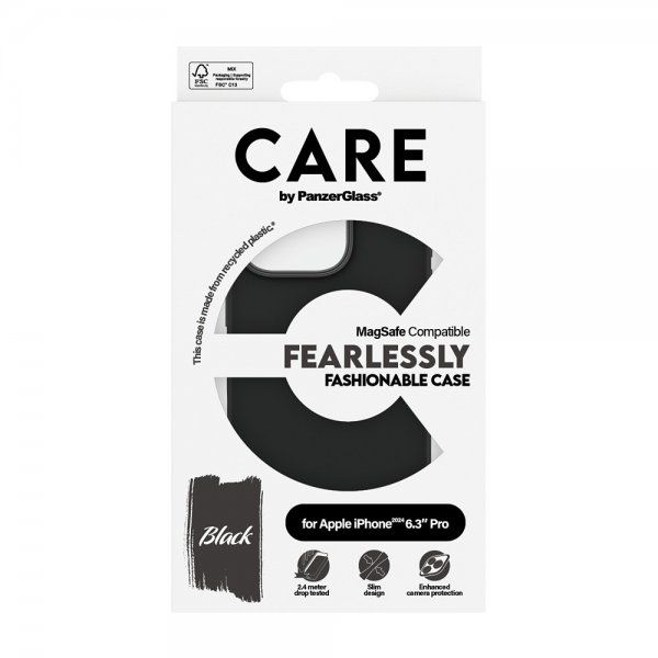 CARE by PanzerGlass iPhone 16 Pro Skal Fashionable MagSafe Svart