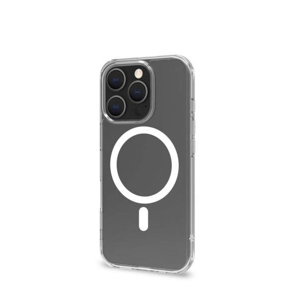 Celly iPhone 16 Pro Skal GELSKINMAG MagSafe Transparent Vit