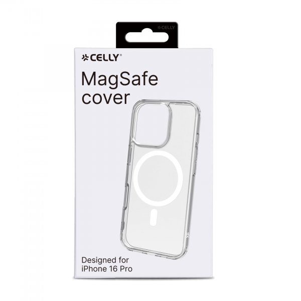 Celly iPhone 16 Pro Skal GELSKINMAG MagSafe Transparent Vit
