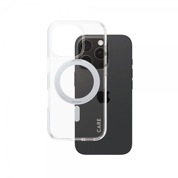 CARE by PanzerGlass iPhone 16 Pro Skal Kickstand MagSafe Silver