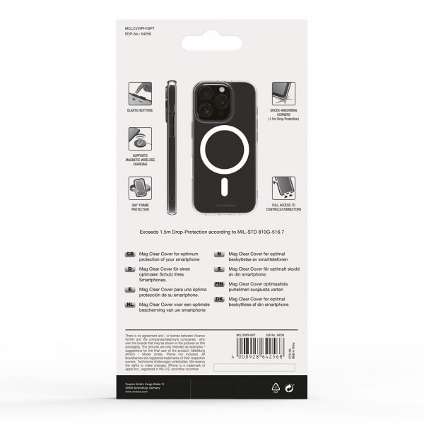 Vivanco iPhone 16 Pro Skal Mag Clear Transparent