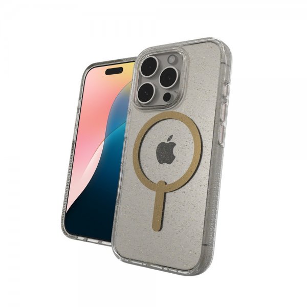 ZAGG iPhone 16 Pro Skal Milan Snap Gold Glitter