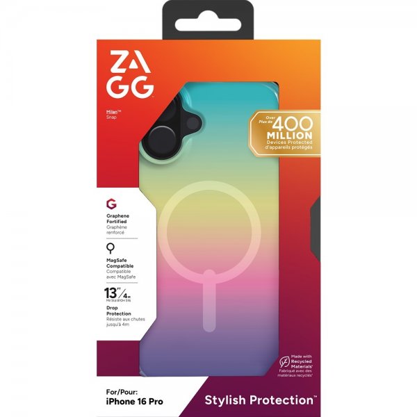 ZAGG iPhone 16 Pro Skal Milan Snap Iridescent