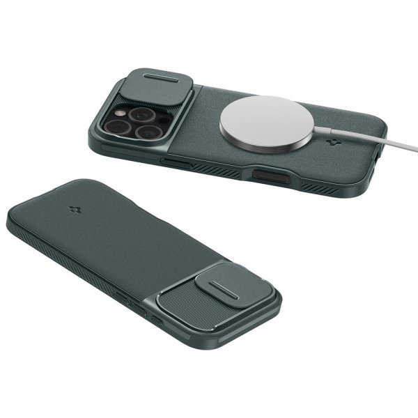 Spigen iPhone 16 Pro Skal Optik Armor MagFit Abyss Green