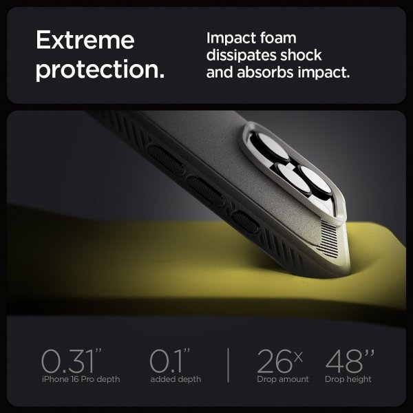 Spigen iPhone 16 Pro Skal Rugged Armor MagFit Grå