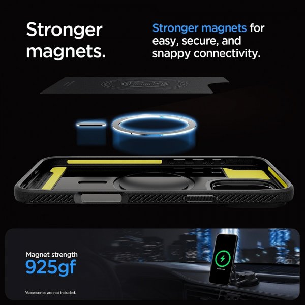 Spigen iPhone 16 Pro Skal Rugged Armor MagFit Grå