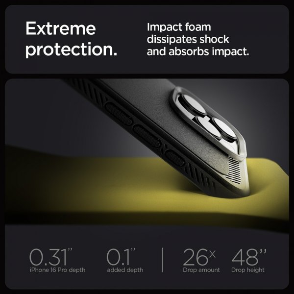 Spigen iPhone 16 Pro Skal Rugged Armor MagFit Matte Black