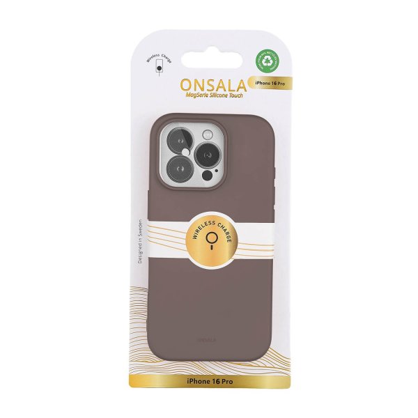 Onsala iPhone 16 Pro Skal Silikonkänsla Chocolate