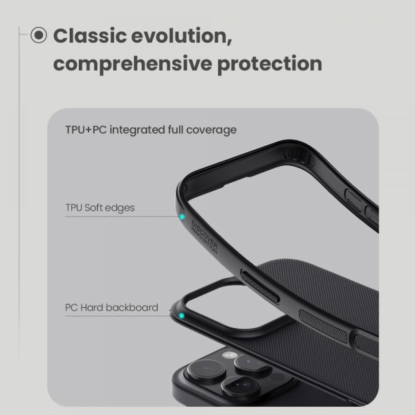 Nillkin iPhone 16 Pro Skal Super Frosted Shield Pro MagSafe Svart