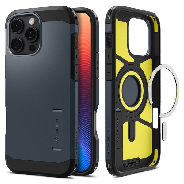 Spigen iPhone 16 Pro Skal Tough Armor MagFit Metal Slate