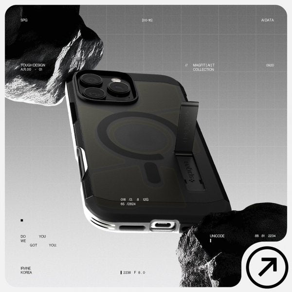 Spigen iPhone 16 Pro Skal Tough Armor T MagFit Frost Black