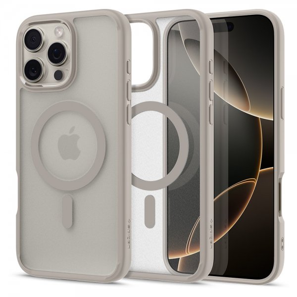 Spigen iPhone 16 Pro Skal Ultra Hybrid MagFit Frost Natural Titanium