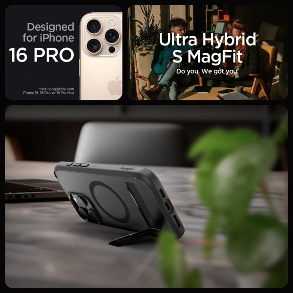 Spigen iPhone 16 Pro Skal Ultra Hybrid S MagFit Frost Black