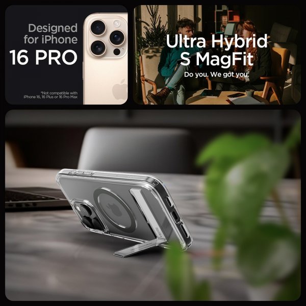Spigen iPhone 16 Pro Skal Ultra Hybrid S MagFit Graphite
