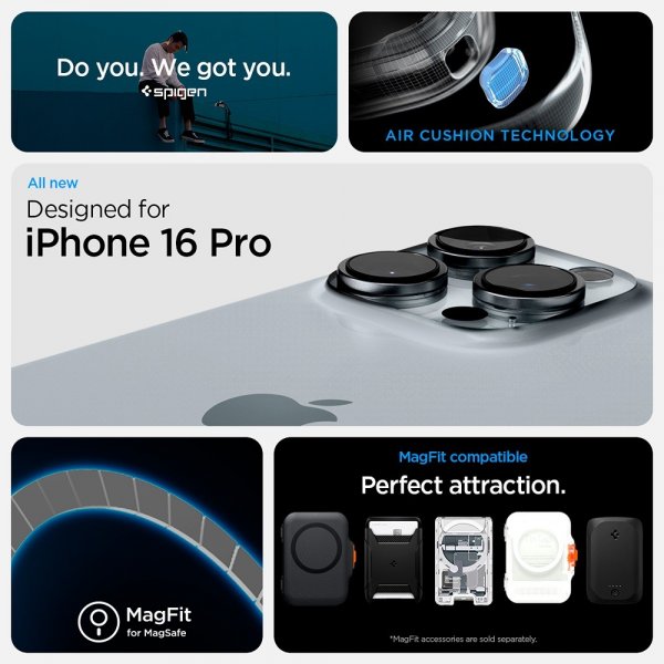 Spigen iPhone 16 Pro Skal Ultra Hybrid T MagFit Frost Black
