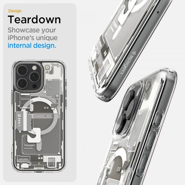 Spigen iPhone 16 Pro Skal Ultra Hybrid Zero One MagFit Natural Titanium
