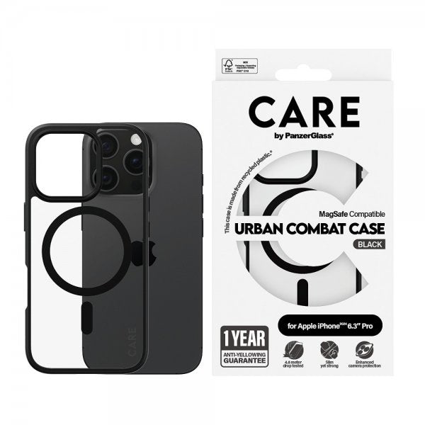 CARE by PanzerGlass iPhone 16 Pro Skal Urban Combat MagSafe Svart
