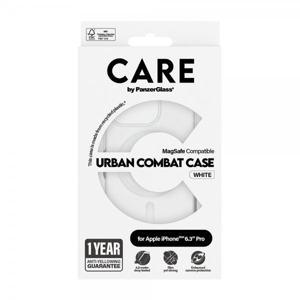 CARE by PanzerGlass iPhone 16 Pro Skal Urban Combat MagSafe Vit