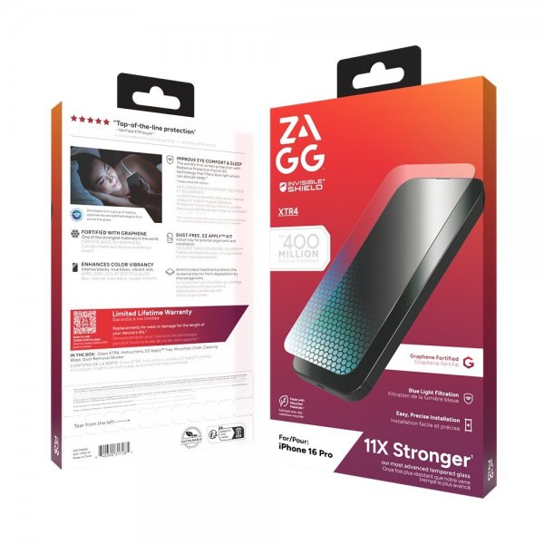 ZAGG InvisibleShield iPhone 16 Pro Skärmskydd Glass XTR4