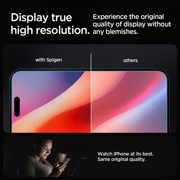 Spigen iPhone 16 Pro/iPhone 17/17 Pro Skärmskydd GLAS.tR EZ Fit 2-pack