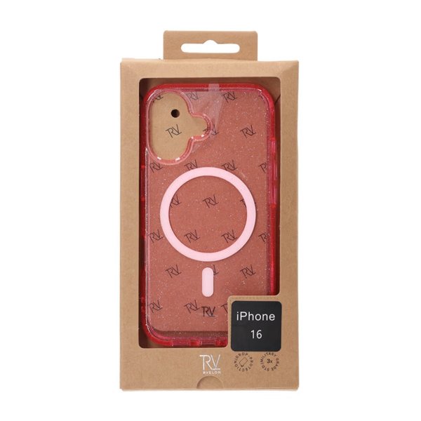 Rvelon iPhone 16 Skal Glitter MagSafe Rosa